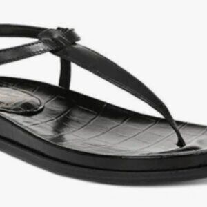 Sam Edelman Black Crocodile-Embossed Sandals